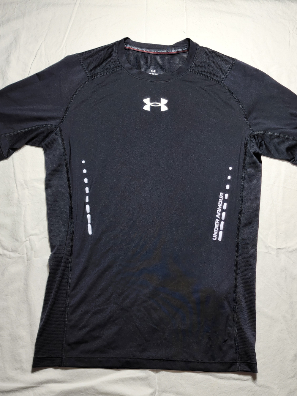 Under Armour Black Short Sleeve Performance Tee with White Logo Accents